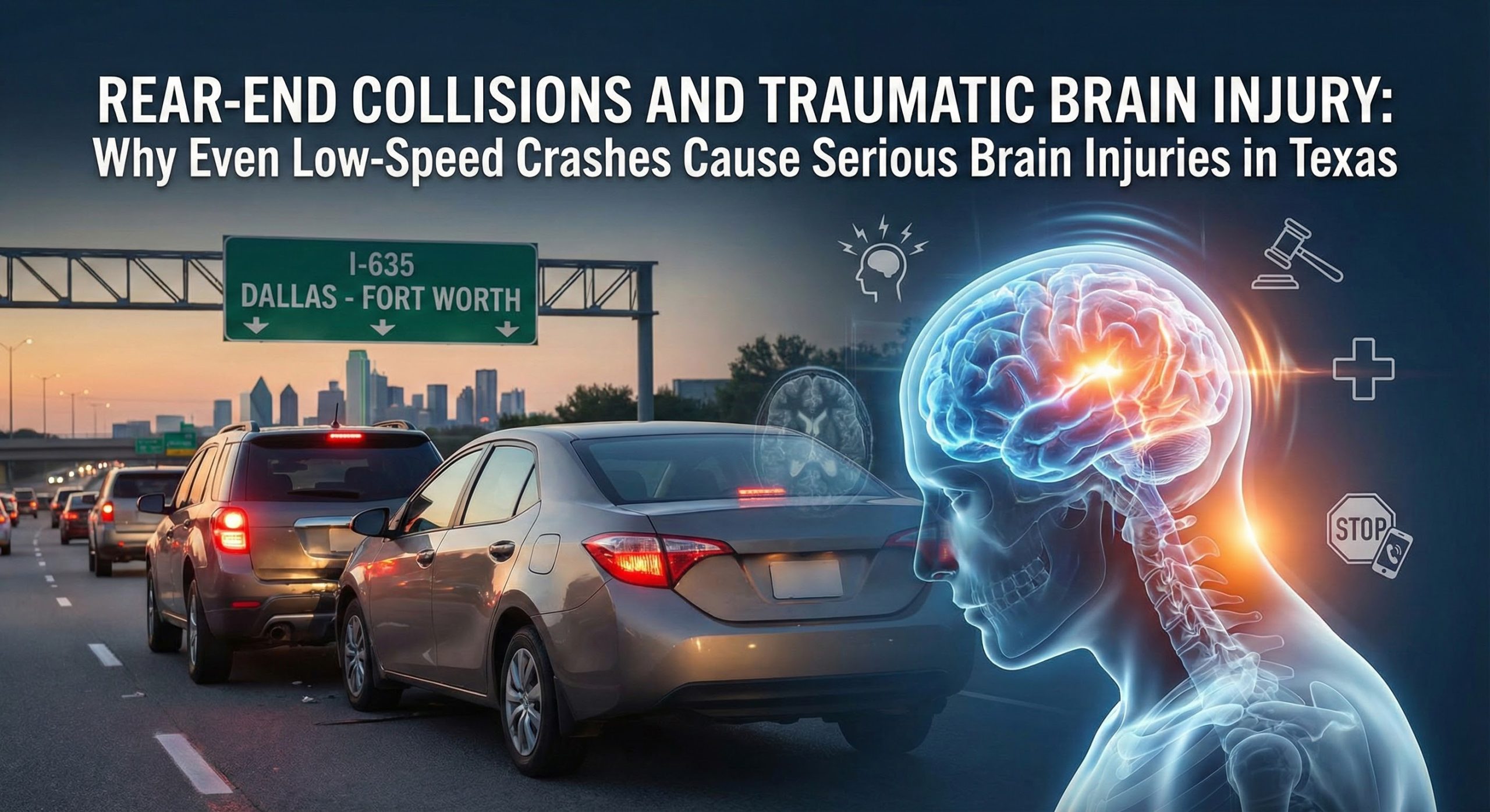 Rear-End Collisions and Traumatic Brain Injury: Why Even Low-Speed Crashes Cause Serious Brain Injuries in Texas