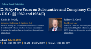 Jeff Grell Featured as a Webinar Speaker on Civil RICO: Fifty-Five Years on Substantive and Conspiracy Claims